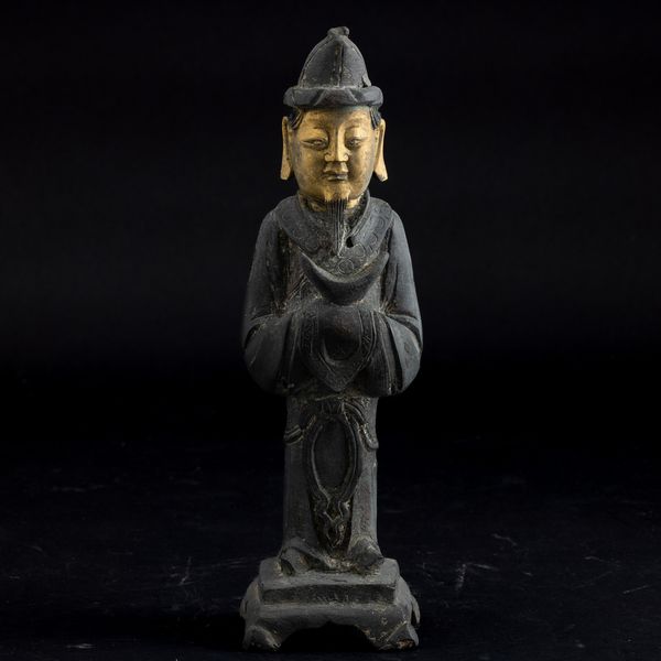 Figura di saggio stante in bronzo parzialmente dorato a freddo, Cina, Dinastia Ming, XVII secolo  - Asta Arte orientale  - Associazione Nazionale - Case d'Asta italiane