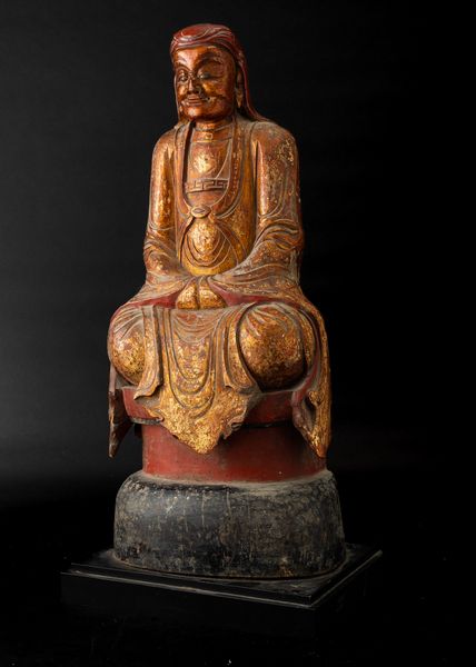 Figura di saggio seduto in legno laccato e dorato, Vietnam, XIX secolo  - Asta Arte orientale  - Associazione Nazionale - Case d'Asta italiane