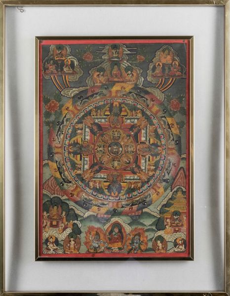 Lotto composto da cinque Thangka, Tibet, XIX secolo  - Asta Arte orientale  - Associazione Nazionale - Case d'Asta italiane