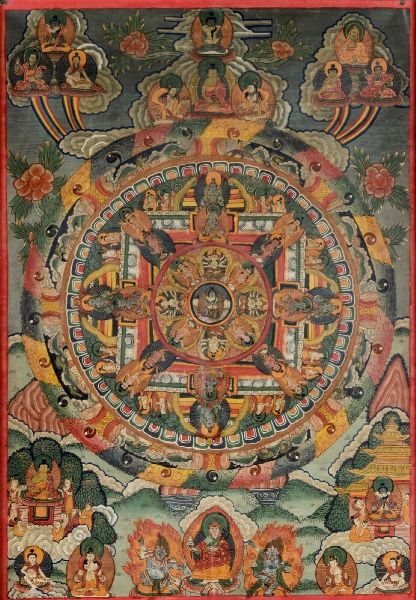 Lotto composto da cinque Thangka, Tibet, XIX secolo  - Asta Arte orientale  - Associazione Nazionale - Case d'Asta italiane