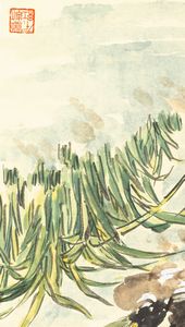 Dipinto su carta raffigurante papere nello stagno, rami in fiore e iscrizione, Cina, Dinastia Qing, XIX secolo  - Asta Arte orientale  - Associazione Nazionale - Case d'Asta italiane