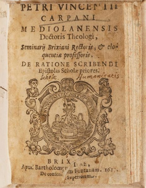Raccolta di volumi miscellanei dal XVII al XVIII sec. (Con ex libris silografico)  - Asta Libri Antichi - Associazione Nazionale - Case d'Asta italiane