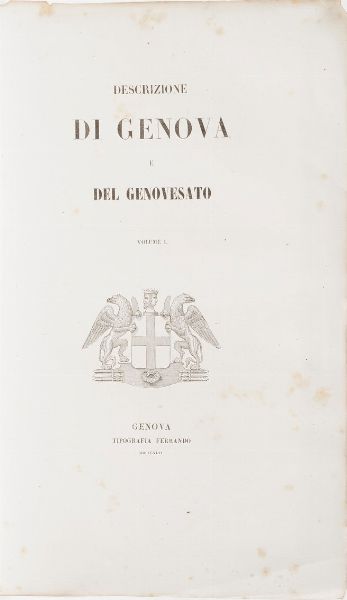 AAVV Descrizione di Genova e del genovesato...Genova, tipografia Ferrando, 1846. Tre volumi.  - Asta Libri Antichi - Associazione Nazionale - Case d'Asta italiane