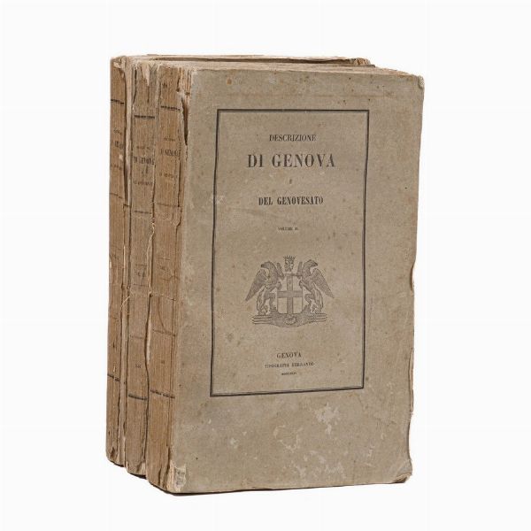 AAVV Descrizione di Genova e del genovesato...Genova, tipografia Ferrando, 1846. Tre volumi.  - Asta Libri Antichi - Associazione Nazionale - Case d'Asta italiane