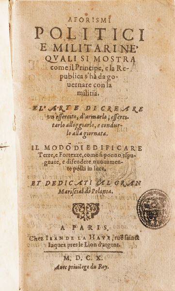 Raccolta volumi miscellanei dal XVI al XVII sec. (Con ex libris silografico)  - Asta Libri Antichi - Associazione Nazionale - Case d'Asta italiane