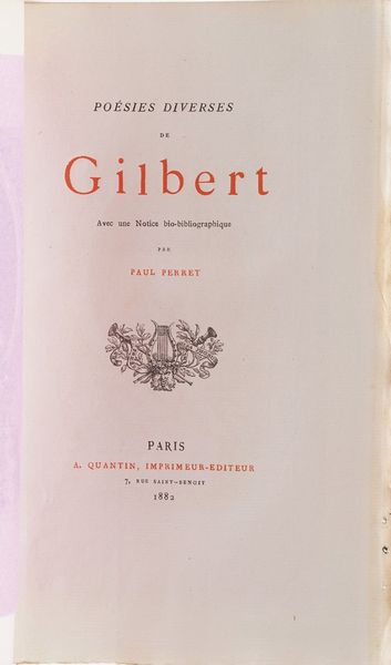 Autori vari. Poesies diverses, Paris Quantin, fine secolo XIX.  - Asta Libri Antichi - Associazione Nazionale - Case d'Asta italiane