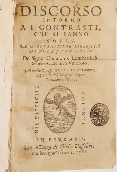 Antonio Pellegrini Della vita solitaria et de lo sprezzamento della morte...Venezia, 1548  - Asta Libri Antichi - Associazione Nazionale - Case d'Asta italiane