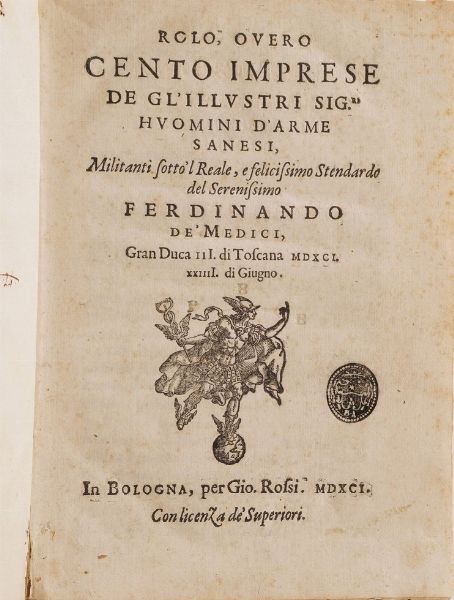 Lotto di libri (con ex libris silografico)  - Asta Libri Antichi - Associazione Nazionale - Case d'Asta italiane