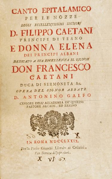 Bernardino Santinelli La vergine sposa ad opera,In Venetia 1645  - Asta Libri Antichi - Associazione Nazionale - Case d'Asta italiane