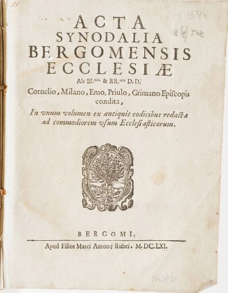 Bergamo-Edizioni di interesse bergamasco 9 opere di interesse bergamasco o stampate a Bergamo  - Asta Libri Antichi - Associazione Nazionale - Case d'Asta italiane