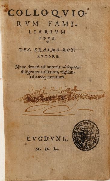 Raccolta di volumi miscellanei dal XVI al XVIII sec.  (Con ex libris silografico)  - Asta Libri Antichi - Associazione Nazionale - Case d'Asta italiane