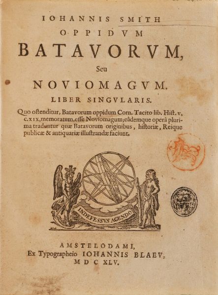 Iohannis Smith Oppidum Batavorum... Amsterdam, tipografia Bleau, 1645  - Asta Libri Antichi - Associazione Nazionale - Case d'Asta italiane