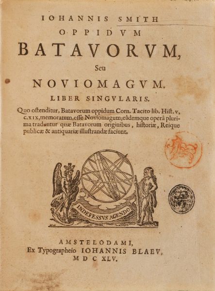 Iohannis Smith Oppidum Batavorum... Amsterdam, tipografia Bleau, 1645  - Asta Libri Antichi - Associazione Nazionale - Case d'Asta italiane
