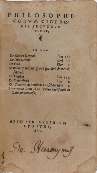 Marsilio Ficino Marsilii Ficini, Florentini Medici Atque Philosophi... Venezia, Sub Signo diui Giorgij, 1548  - Asta Libri Antichi - Associazione Nazionale - Case d'Asta italiane