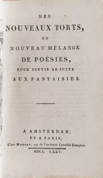 Claude-Prosper Jolyot de Crebillon. Les Amours de Zeokinizul roi des kofirans, Amsterdam 1747.  - Asta Libri Antichi - Associazione Nazionale - Case d'Asta italiane