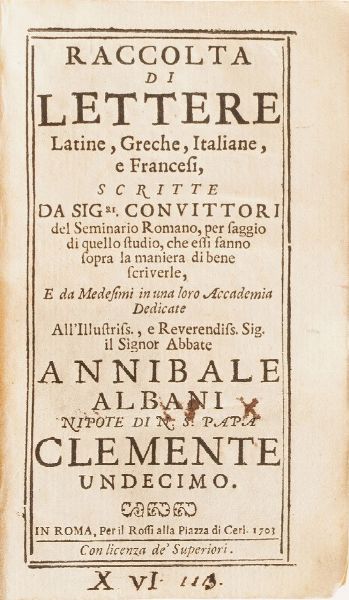Raccolta di volumi miscellanei dal XVI al XVIII sec. (Con ex libris silografico)  - Asta Libri Antichi - Associazione Nazionale - Case d'Asta italiane