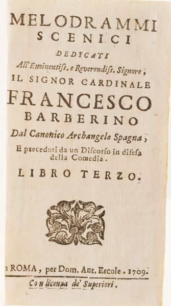 Enotro Pallanzio LEudamia favola pastorale...Roma 1717  - Asta Libri Antichi - Associazione Nazionale - Case d'Asta italiane