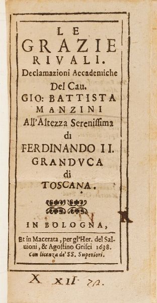 Cesare Caporali Opere poetiche... Perugia, 1642  - Asta Libri Antichi - Associazione Nazionale - Case d'Asta italiane