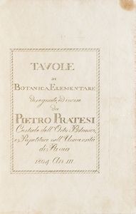 Pietro Pratesi Tavole di botanica elementare...(Pavia presso Galeazzi?), 1804  - Asta Libri Antichi - Associazione Nazionale - Case d'Asta italiane