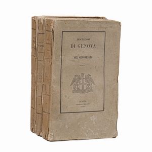 AAVV Descrizione di Genova e del genovesato...Genova, tipografia Ferrando, 1846. Tre volumi.  - Asta Libri Antichi - Associazione Nazionale - Case d'Asta italiane