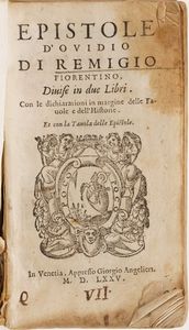 Remingio Fiorentino Epistole DOvidio... Venezia, 1575  - Asta Libri Antichi - Associazione Nazionale - Case d'Asta italiane