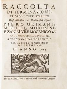 Bergamo-Edizioni di interesse bergamasco 9 opere di interesse bergamasco o stampate a Bergamo  - Asta Libri Antichi - Associazione Nazionale - Case d'Asta italiane