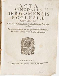 Bergamo-Edizioni di interesse bergamasco 9 opere di interesse bergamasco o stampate a Bergamo  - Asta Libri Antichi - Associazione Nazionale - Case d'Asta italiane