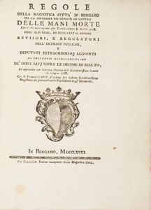 Bergamo-Edizioni di interesse bergamasco 9 opere di interesse bergamasco o stampate a Bergamo  - Asta Libri Antichi - Associazione Nazionale - Case d'Asta italiane