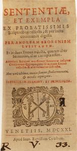 Raccolta di volumi miscellanei dal XVI al XIX sec.  - Asta Libri Antichi - Associazione Nazionale - Case d'Asta italiane