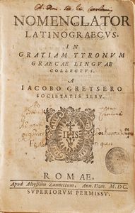 Raccolta di volumi miscellanei dal XVI al XVII sec.(Con ex libris silografico)  - Asta Libri Antichi - Associazione Nazionale - Case d'Asta italiane
