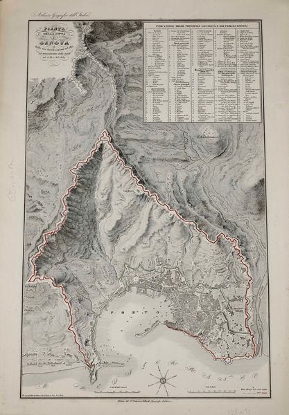 Carte topografiche  di Genova, secolo XIX  - Asta Stampe, Vedute e Carte Geografiche - Associazione Nazionale - Case d'Asta italiane