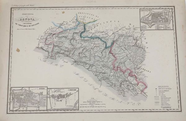 Carte topografiche  di Genova, secolo XIX  - Asta Stampe, Vedute e Carte Geografiche - Associazione Nazionale - Case d'Asta italiane