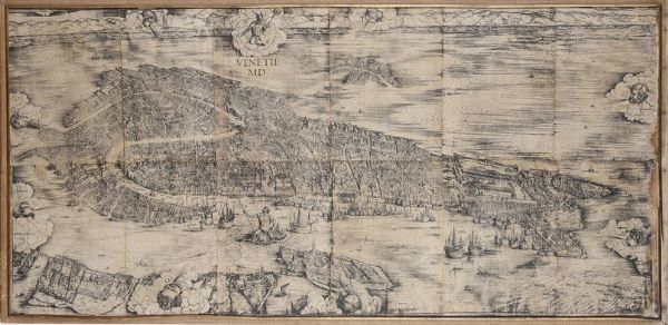 Copia moderna della veduta di Venezia di Jacopo De Barberi, Venezia 1500  - Asta Stampe, Vedute e Carte Geografiche - Associazione Nazionale - Case d'Asta italiane