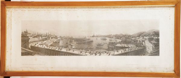 Vallardi Antonio- Altaria Ferdinando e figlio. Genova, Grande veduta del porto vista da palazzo reale... Milano, Vallardi, met secolo XIX  - Asta Stampe, Vedute e Carte Geografiche - Associazione Nazionale - Case d'Asta italiane