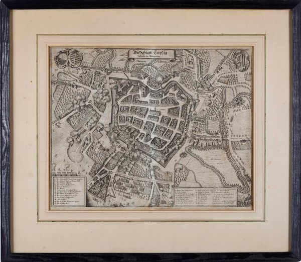 Veduta topografica di Lipsia Die Statt Leipzig... s.d. ma sec XVIII  - Asta Stampe, Vedute e Carte Geografiche - Associazione Nazionale - Case d'Asta italiane