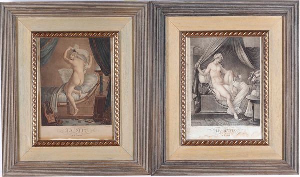 Blaizot pinxit e Renard sculpsit La nuit ou le Coucher Le matin ou le Lever, Paris I met� sec XX.  - Asta Stampe, Vedute e Carte Geografiche - Associazione Nazionale - Case d'Asta italiane