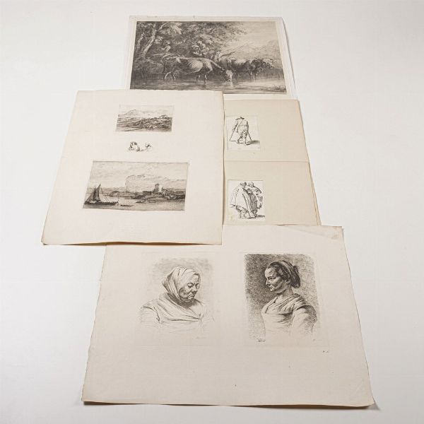 Callot Jacques (Nancy, 1592 � Nancy, 1635) Due fogli appartenenti alla serie dei mendicanti e quarantadue incisioni diverse di soggetto bucolico, contadino e agreste.  - Asta Stampe, Vedute e Carte Geografiche - Associazione Nazionale - Case d'Asta italiane