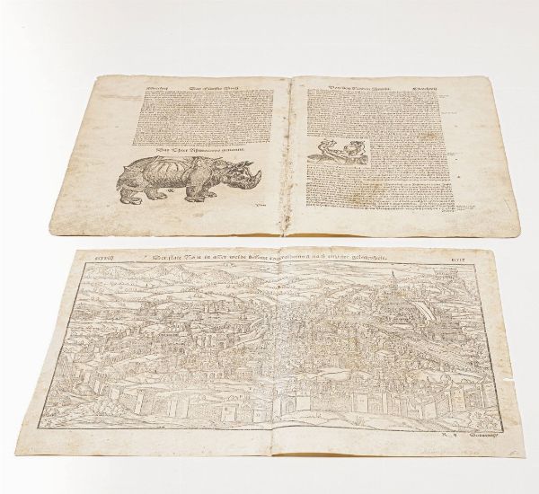 Sebastian Munster Veduta silografica di Roma... (Basilea,1549)  - Asta Stampe, Vedute e Carte Geografiche - Associazione Nazionale - Case d'Asta italiane
