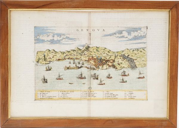 Genova - vedute Genova, vedute viste dal mare. Secolo XVI-XVII  - Asta Stampe, Vedute e Carte Geografiche - Associazione Nazionale - Case d'Asta italiane