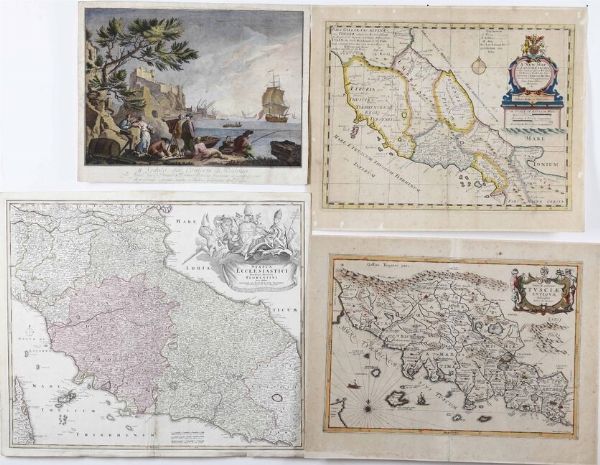 Giovan Battista Homann. Status Ecclesiastici magnique Ducatus Fiorentini,Norimberga, 1720 circa.  - Asta Stampe, Vedute e Carte Geografiche - Associazione Nazionale - Case d'Asta italiane