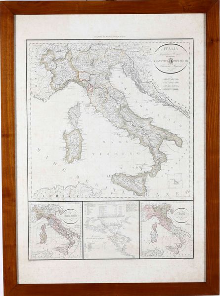 Francesco Valenti Italia di Guglielmo Mayer dedicata a S. Santit� papa Pio VII, Roma 1816  - Asta Stampe, Vedute e Carte Geografiche - Associazione Nazionale - Case d'Asta italiane