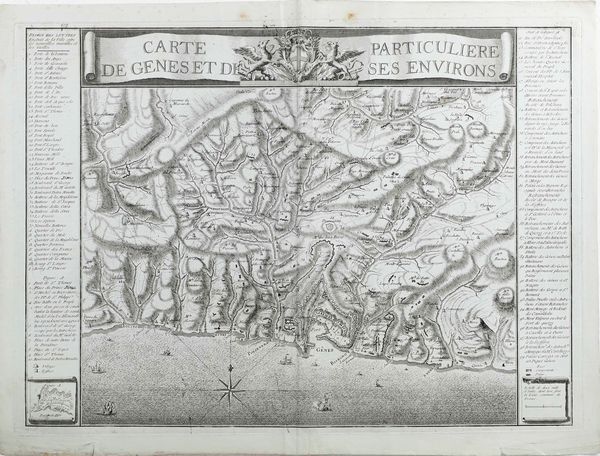 Carta topografica di Genova, met secolo XVIII  - Asta Stampe, Vedute e Carte Geografiche - Associazione Nazionale - Case d'Asta italiane