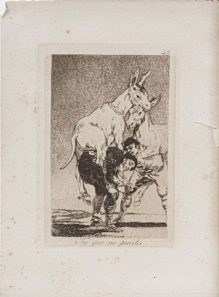 Francisco Goya y Lucientes Tu que no puedes 1795-96  - Asta Stampe, Vedute e Carte Geografiche - Associazione Nazionale - Case d'Asta italiane