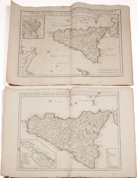 Gullaulme Del Isle. Cart de lisle et royaume de Sicile... A Paris, Chez lautor, 1717.  - Asta Stampe, Vedute e Carte Geografiche - Associazione Nazionale - Case d'Asta italiane