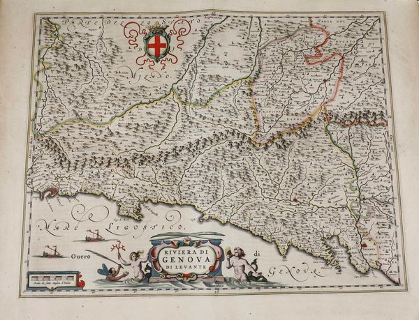 Blaeu Joan Riviera di Genova di Levante...Amsterdam, 1640 circa <BR>  - Asta Stampe, Vedute e Carte Geografiche - Associazione Nazionale - Case d'Asta italiane