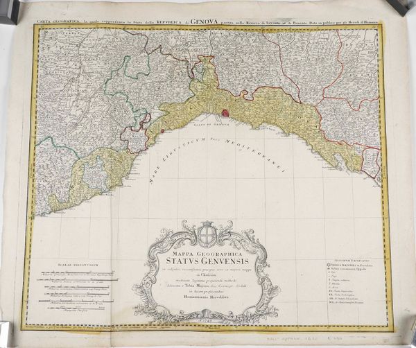 Mappa geografica dello stato di Genova, 1680  - Asta Stampe, Vedute e Carte Geografiche - Associazione Nazionale - Case d'Asta italiane