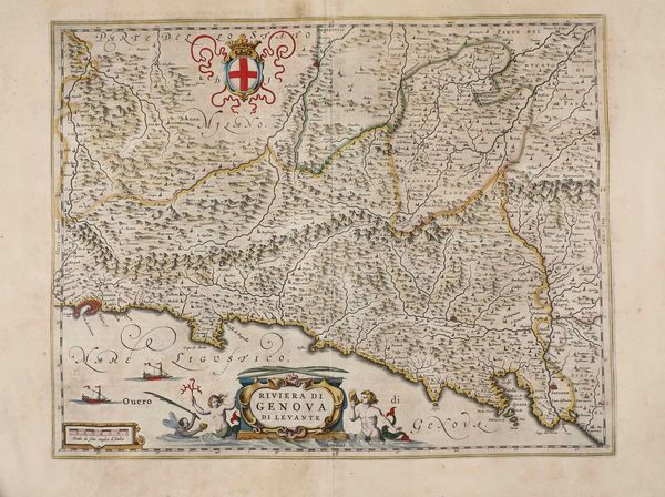 Carta topografica della riviera di levante genovese, 1640  - Asta Stampe, Vedute e Carte Geografiche - Associazione Nazionale - Case d'Asta italiane