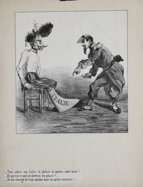 Francia stampe satiriche 2 litografie satiriche... Londra/Parigi  sec. XIX  - Asta Stampe, Vedute e Carte Geografiche - Associazione Nazionale - Case d'Asta italiane