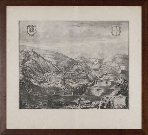 Pierre Mortier. Serravalle Bourgh de lEtat de Venise dans le Marche Trevisane...Amsterdam, secolo XVIII.  - Asta Stampe, Vedute e Carte Geografiche - Associazione Nazionale - Case d'Asta italiane