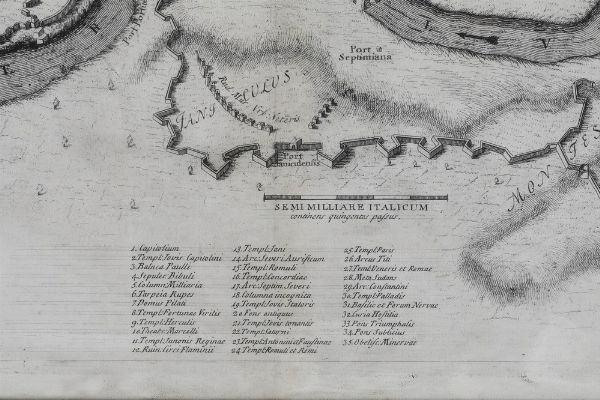 Piantine Piantina di Roma con i suoi principali monumenti  - Asta Stampe, Vedute e Carte Geografiche - Associazione Nazionale - Case d'Asta italiane